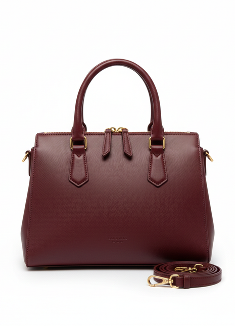Burgundy Leather Satchel Handbag