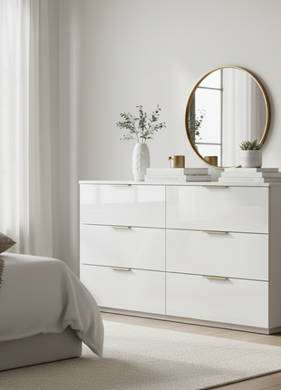 Contemporary White Dresser