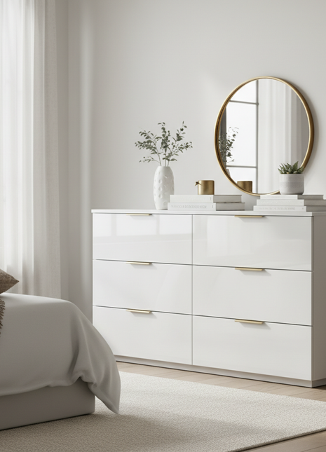Contemporary White Dresser