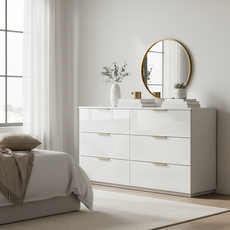 Contemporary White Dresser