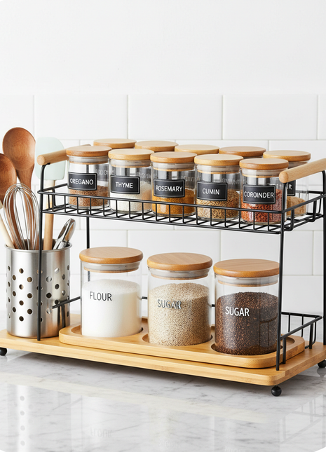 Countertop Organizer & Spice Rack Set