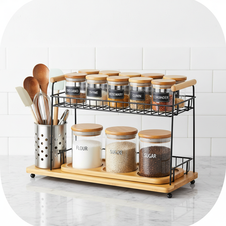 Countertop Organizer & Spice Rack Set