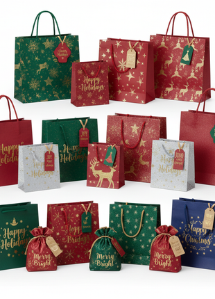 Festive Gift Bags Set – 12-Pack Assorted Sizes