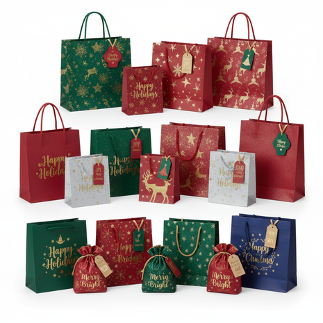 Festive Gift Bags Set – 12-Pack Assorted Sizes