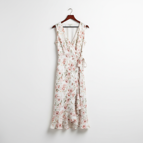 Floral Midi Wrap Dress
