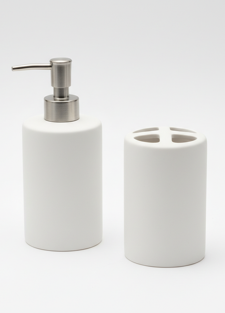 Matte White Ceramic Bathroom Accessories Set