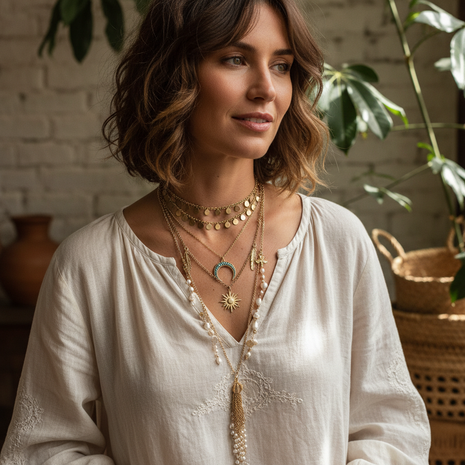 Bohemian Layered Necklace Set