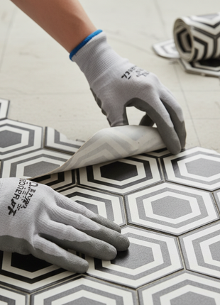 Black and White Hexagon Peel and Stick Floor Tiles - 12x12 Inch (15 Pack)