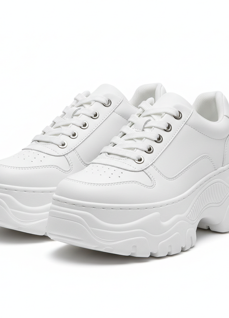 Women's White Chunky Platform Sneakers
