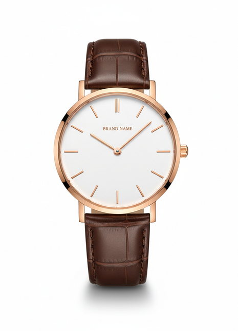 Minimalist Rose Gold Dress Watch