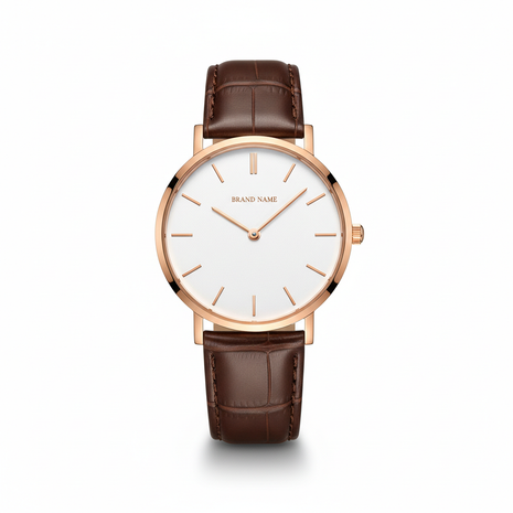 Minimalist Rose Gold Dress Watch