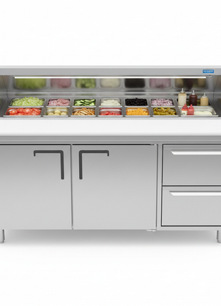 Refrigerated Prep Station - 48" Commercial Sandwich & Salad Prep Table