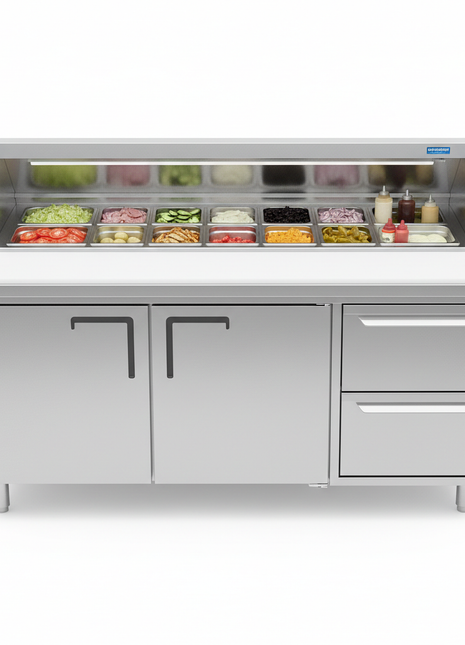 Refrigerated Prep Station - 48" Commercial Sandwich & Salad Prep Table