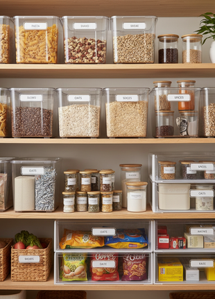 Stackable Storage Bins Set of 3 - Clear Plastic Organizers