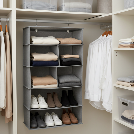 Hanging Closet Organizer - 6 Shelf Storage