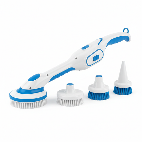 Electric Cordless Spin Scrubber with 4 Brush Heads
