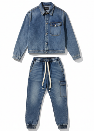 Indigo Denim Overshirt & Jogger Set