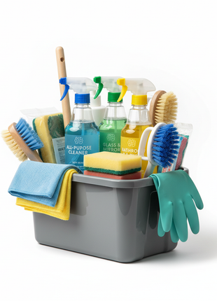 Complete Home Cleaning Kit with Caddy Organizer - 12 Piece