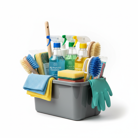 Complete Home Cleaning Kit with Caddy Organizer - 12 Piece