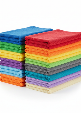 Microfiber Cleaning Cloths Set - 12 Pack Assorted Colors
