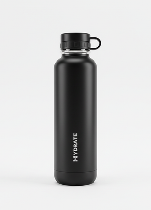 Matte black 32oz stainless steel insulated water bottle