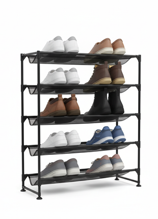 Multi-tier metal shoe rack organizer