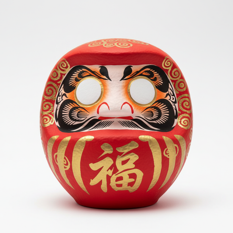Traditional Japanese Daruma Doll — Red Good Luck Wish Doll