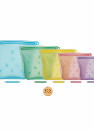 Reusable Silicone Food Storage Bags (5-Pack)