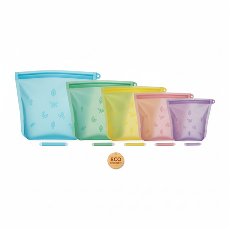 Reusable Silicone Food Storage Bags (5-Pack)