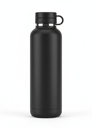 Matte black insulated stainless steel water bottle 32oz