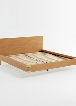 Modern Platform Bed Frame - Oak Finish
