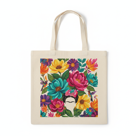 Latin Frida Kahlo Canvas Tote Bag