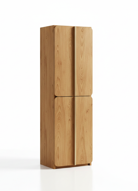 Tall Storage Cabinet - 4 Shelf with Brass Handles