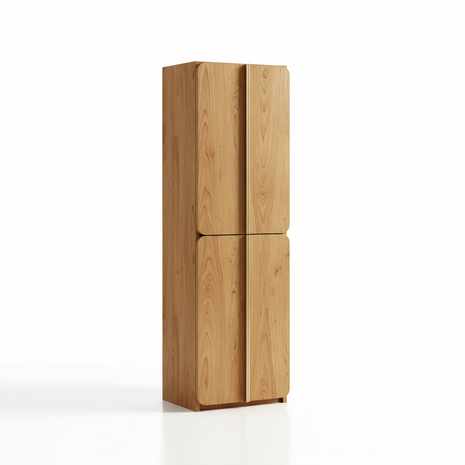 Tall Storage Cabinet - 4 Shelf with Brass Handles
