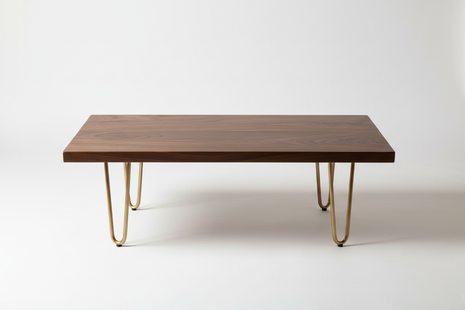 Walnut & Brass Coffee Table