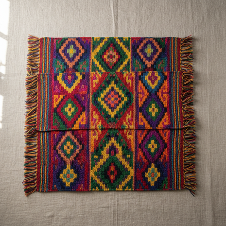 Guatemalan Hand-Woven Textile Placemats – Set of 4 Mayan Geometric