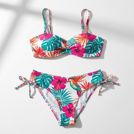 Women's Tropical Floral Bikini Swimsuit Set
