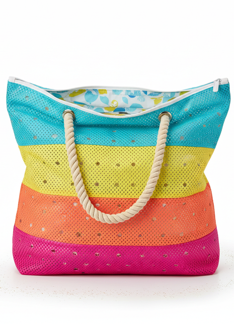 Mesh Beach Bag with Zipper