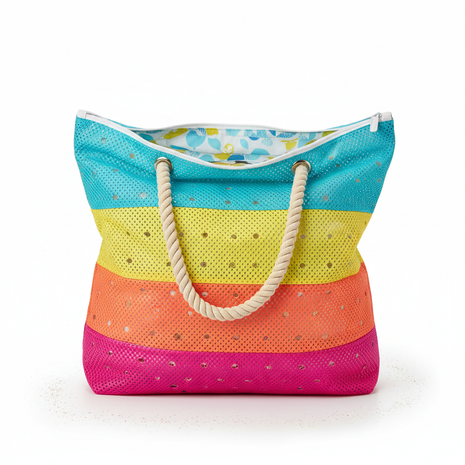 Mesh Beach Bag with Zipper