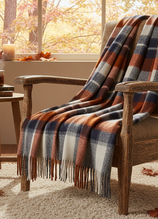 Plaid Wool Scarf