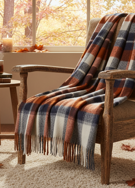 Plaid Wool Scarf