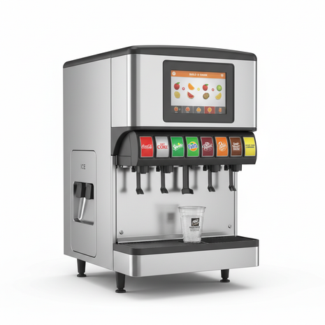 Commercial Soda Fountain Dispenser - 8-Flavor Theater Beverage Station