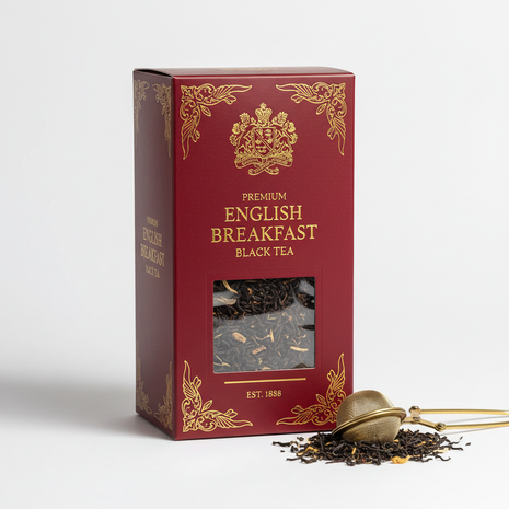 Premium English Breakfast black tea box