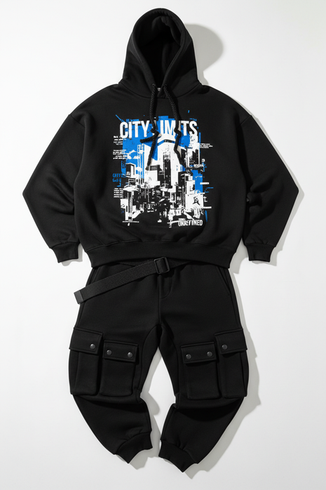 Blackout Hoodie & Cargo Jogger Set