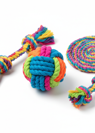 Braided Rope Dog Toy Set