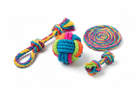 Braided Rope Dog Toy Set