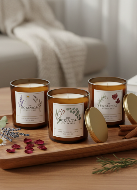 Artisan Hand-Poured Soy Candle Gift Set (Set of 3)