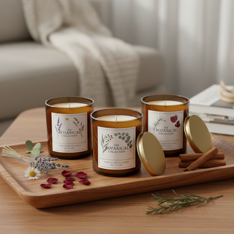 Artisan Hand-Poured Soy Candle Gift Set (Set of 3)