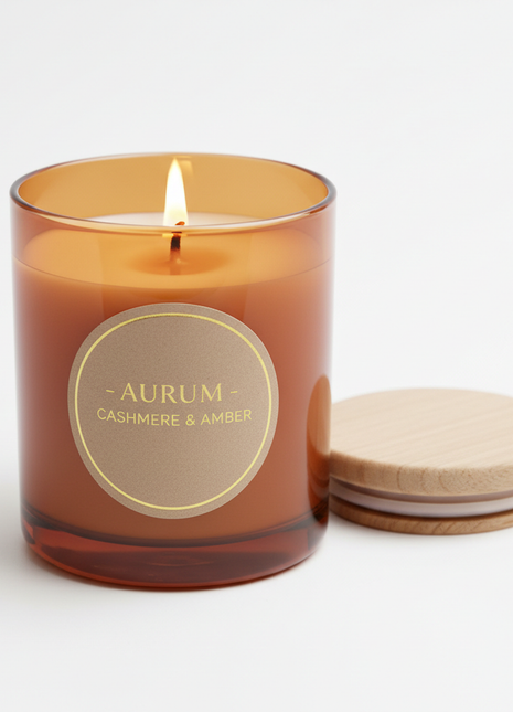 Luxury Soy Wax Scented Candle – Amber & Sandalwood