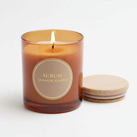 Luxury Soy Wax Scented Candle – Amber & Sandalwood
